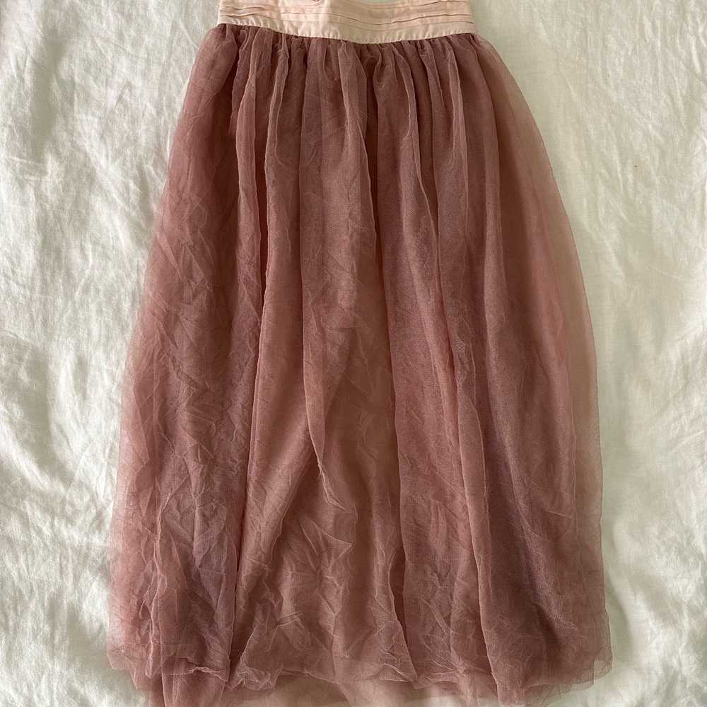 Free People Dusty Rose Mesh Midi Skirt